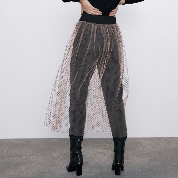 ZARA Pants with Contrasting Tulle Skirt - Picture 6 of 7